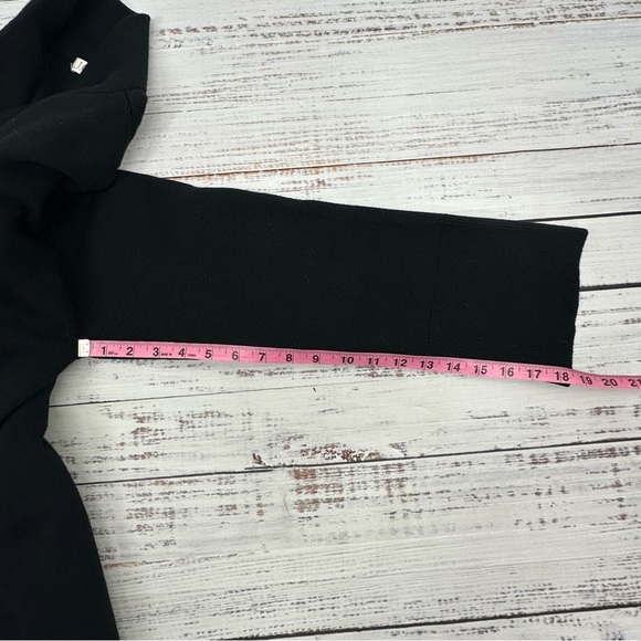 J. Crew Women’s size Medium EllaBlack Open Front Long Heavy Knit Sweater Blazer - Picture 11 of 14